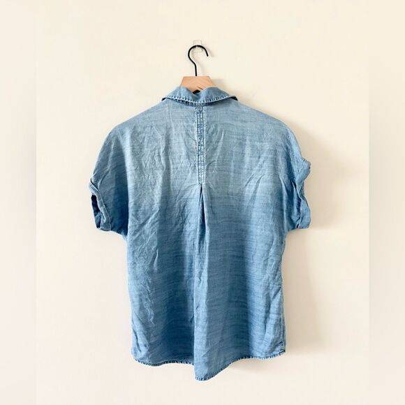 Cloth & Stone Nordstrom Cuffed Chambray Shirt in Worn Blue - Size S - Picture 5 of 7